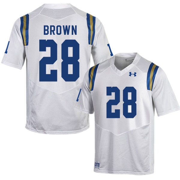 Men #28 Brittain Brown UCLA Bruins College Football Jerseys Sale-White